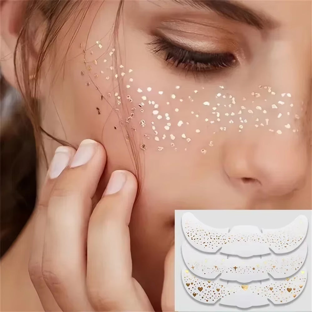 Instant Glow: 6-Piece Hot Stamping Metallic Freckle Makeup Patches