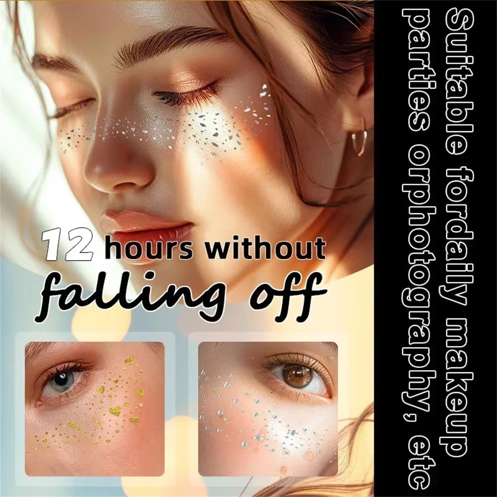 Instant Glow: 6-Piece Hot Stamping Metallic Freckle Makeup Patches