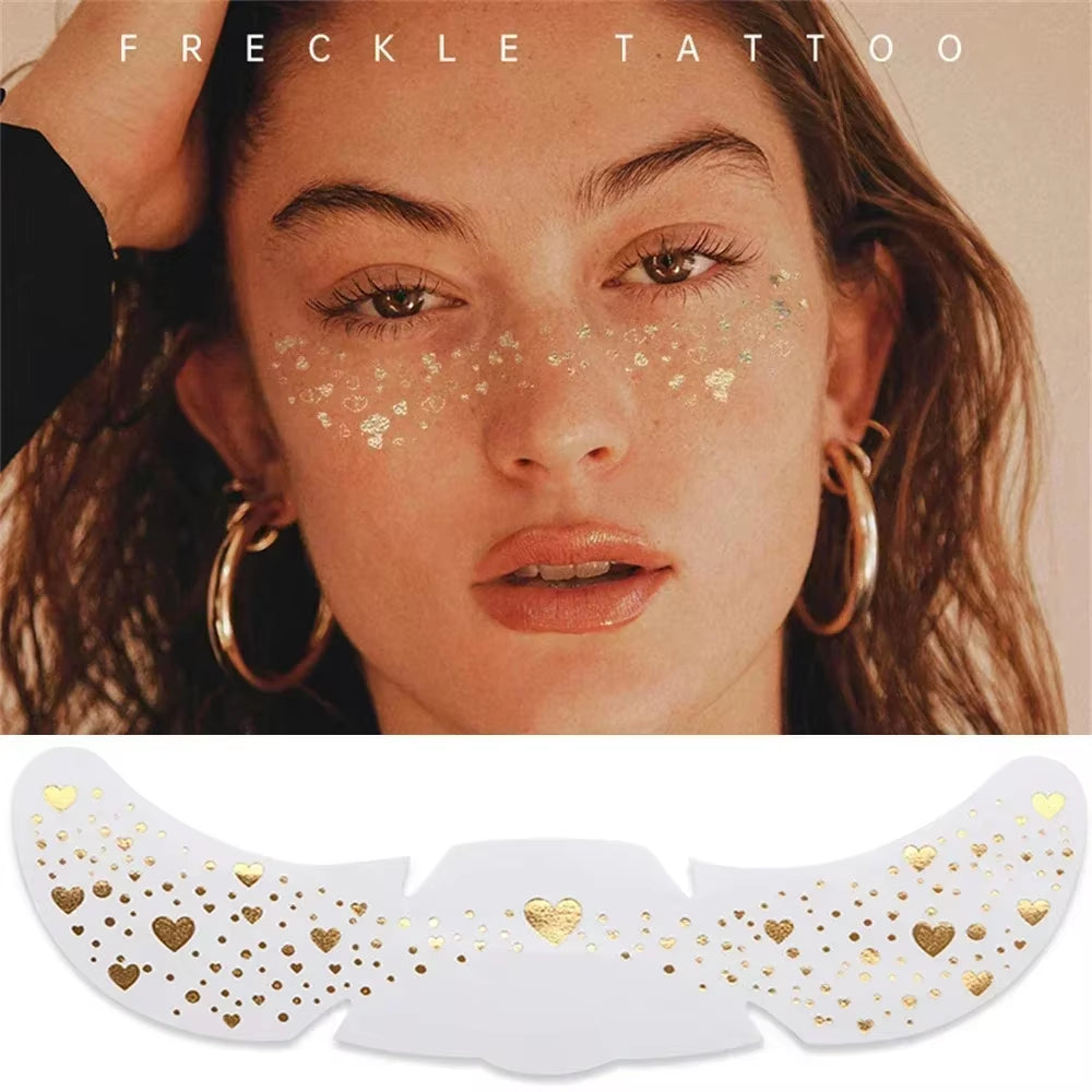 Instant Glow: 6-Piece Hot Stamping Metallic Freckle Makeup Patches