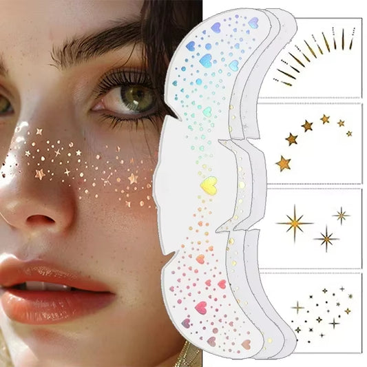 Instant Glow: 6-Piece Hot Stamping Metallic Freckle Makeup Patches